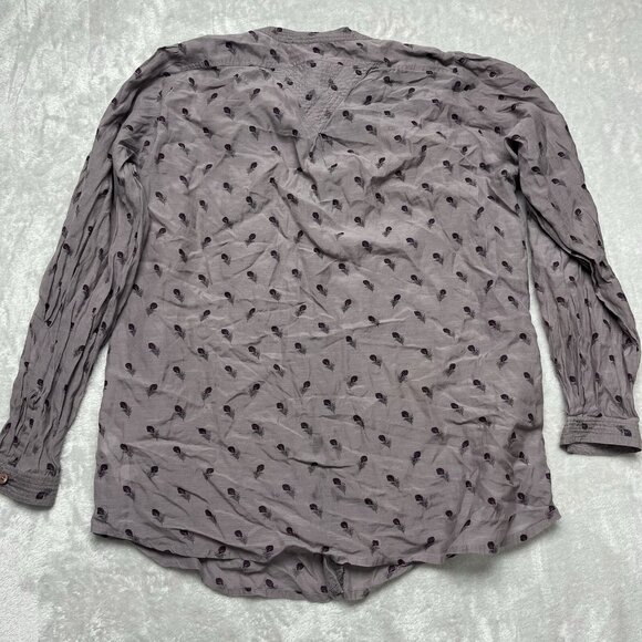 French Connection Womens Tunic Top Sz L, Artsy Flowy Long Sleeve Pop Over Purple - Picture 8 of 9